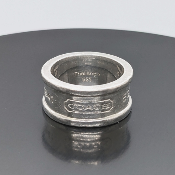 COACH Logo 925 Sterling Silver Ring/Band - Picture 3 of 4